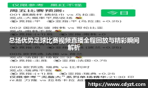 总场优势足球比赛视频直播全程回放与精彩瞬间解析